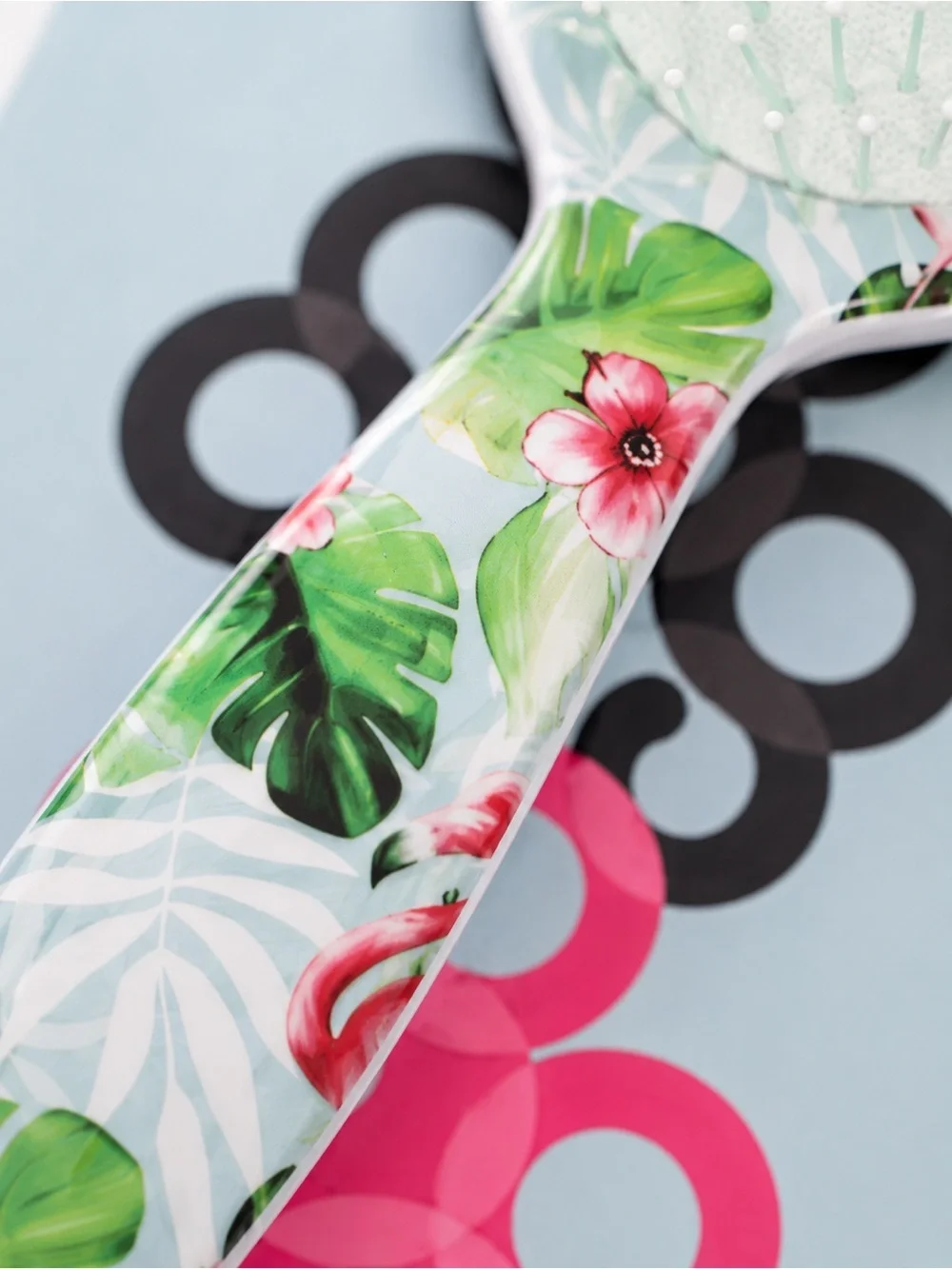 Framar Let’s FlaminGO Detangling Hair Brush Tropical Floral NIB Wet & Dry